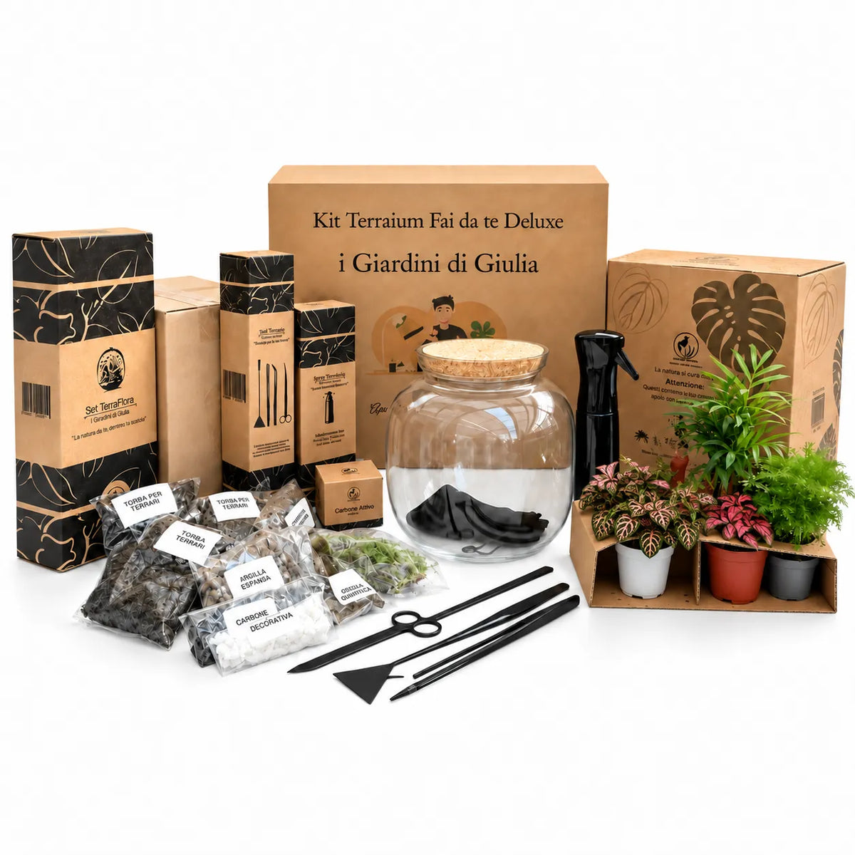 Kit Terrarium Fai Da Te Master | Il Super Kit per Creare un Giardino in Vetro Unico