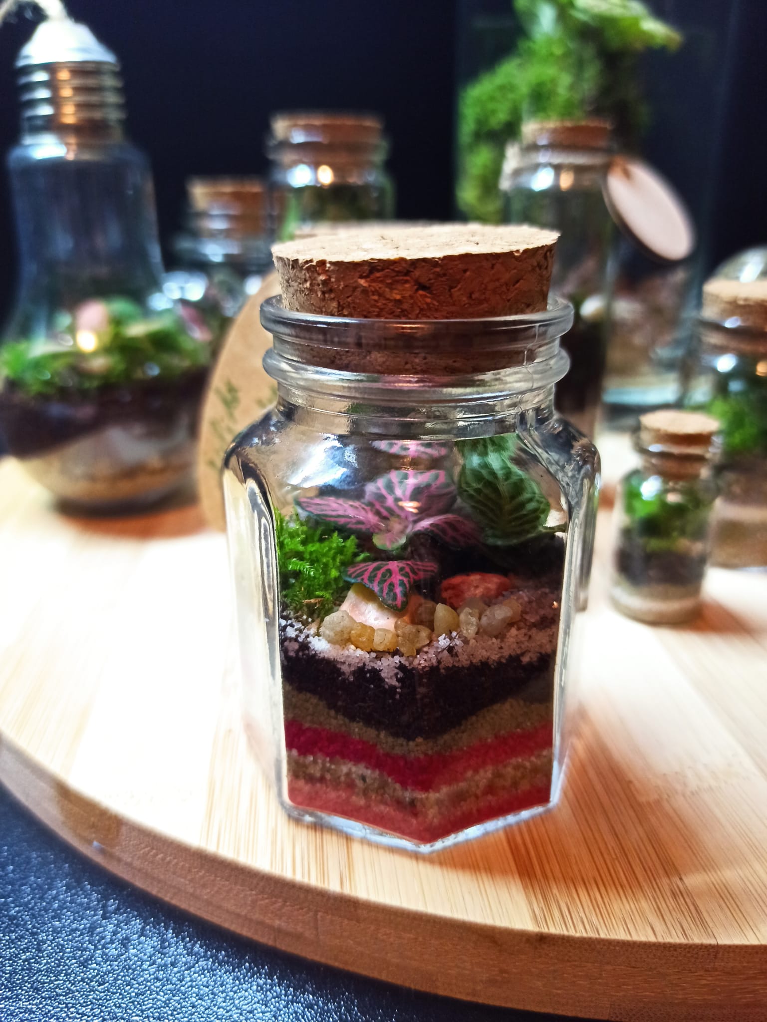 Terrarium chiuso esagonale H8cm