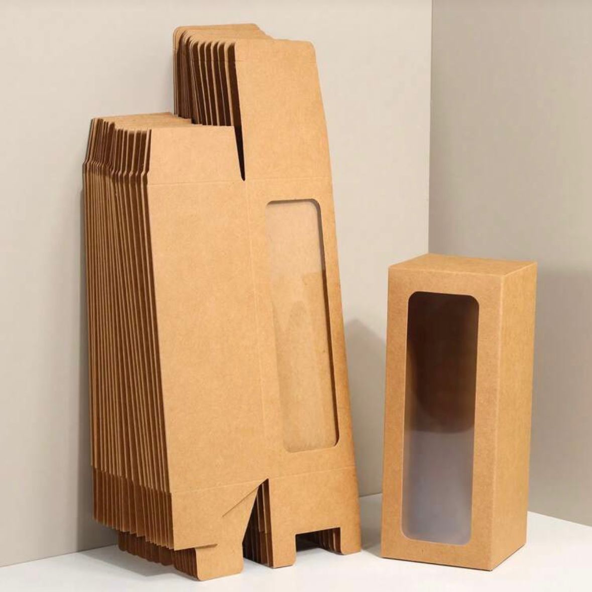 Set 5 Scatoline per Bomboniere 8cm x 8cm x 20cm con finestra trasparente