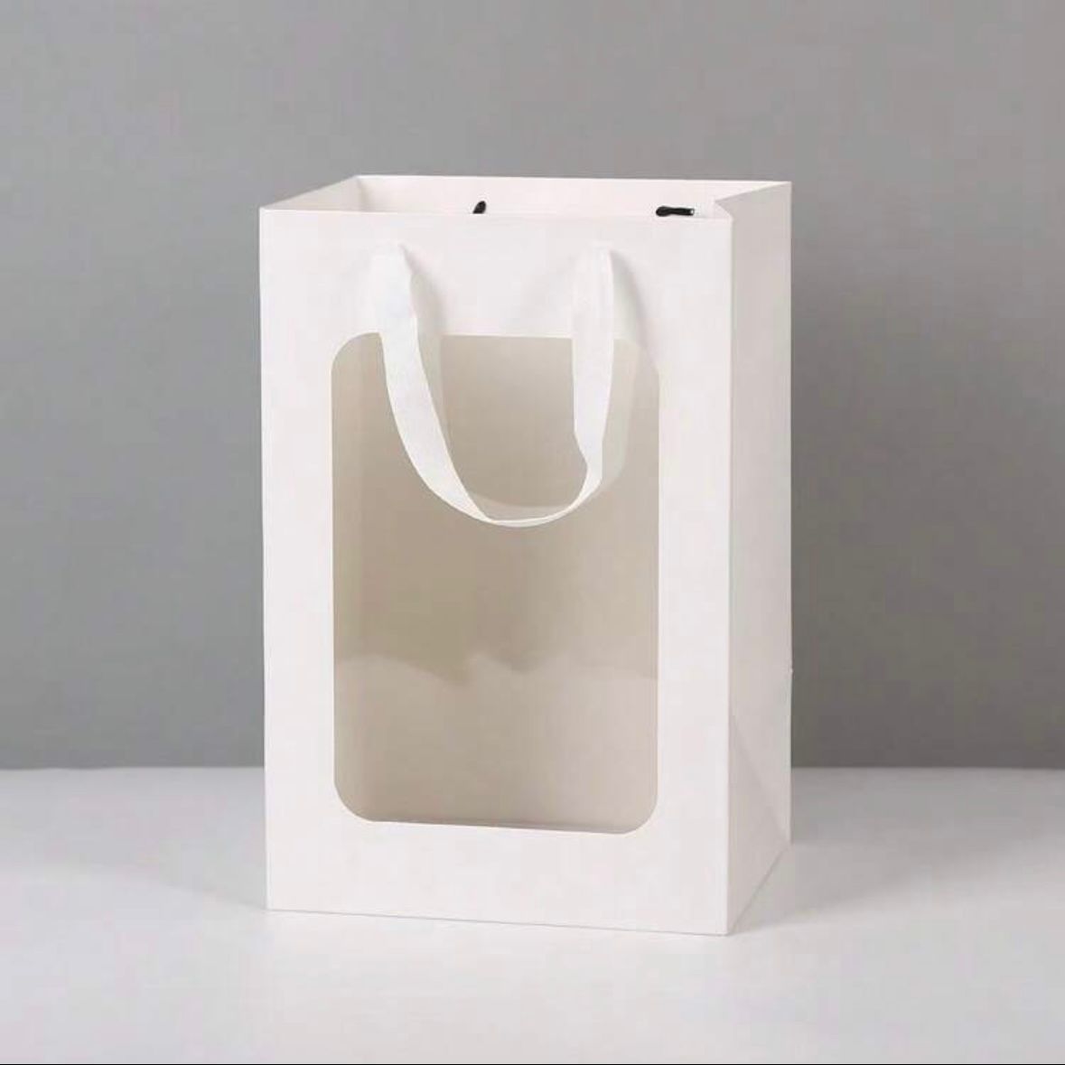 Set 5 Borse per Bomboniere 20cm x 15cm x 10cm con finestra trasparente