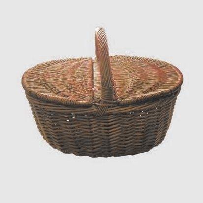 Cesto in Vimini per Funghi con Coperchio - 43 x 33 x 22 - 32 h cm