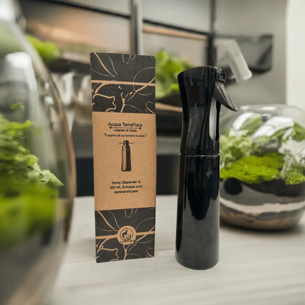 AcquaFlora - Spray Dispenser da 500 ml di Acqua Pura Demineralizzata per la Cura e Manutenzione del Terrario