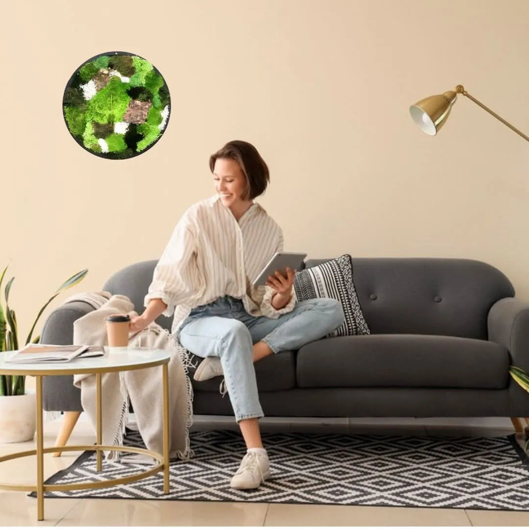 Kit Verde stabilizzato , Quadro tondo diametro 30 cm.