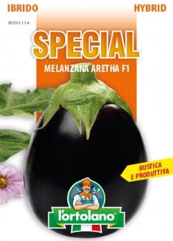 Melanzana tonda ovale nera Aretha F1 Ibrido Special - L'Ortolano