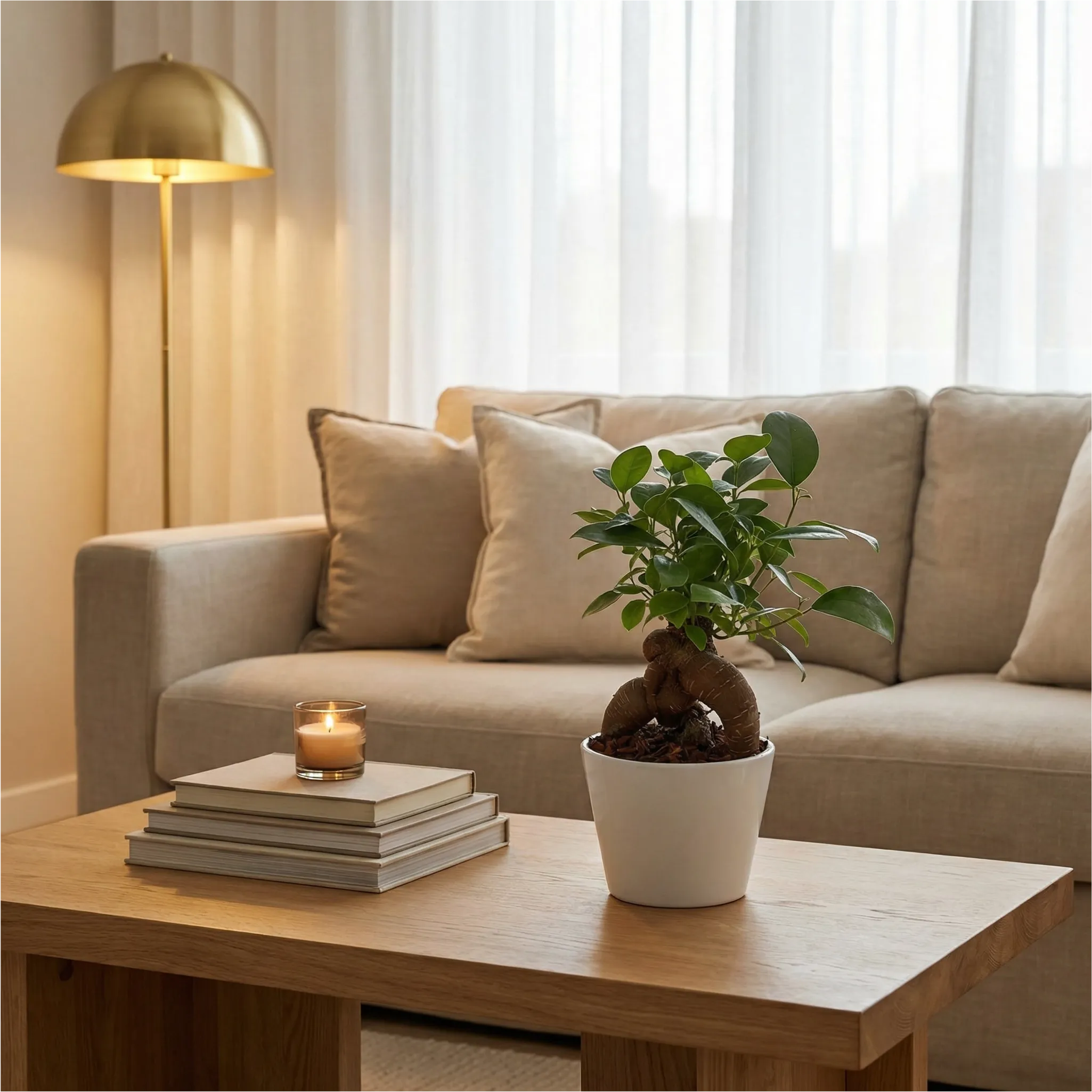 Bonsai Mini Ficus Ginseng in Vaso di Ceramica