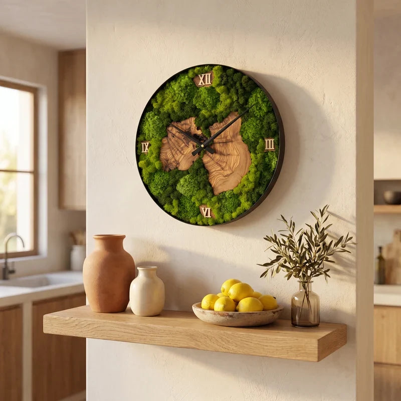 Nemus | Orologio Botanico in Muschio e Ulivo