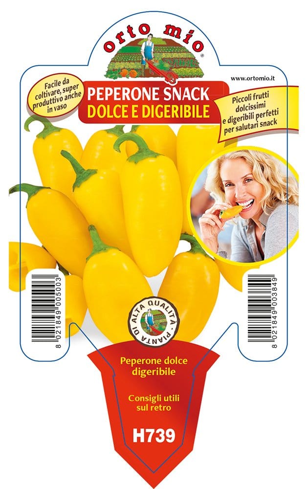 Peperone dolce snack Triyello F1 - 1 pianta vaso 10 cm - Orto Mio
