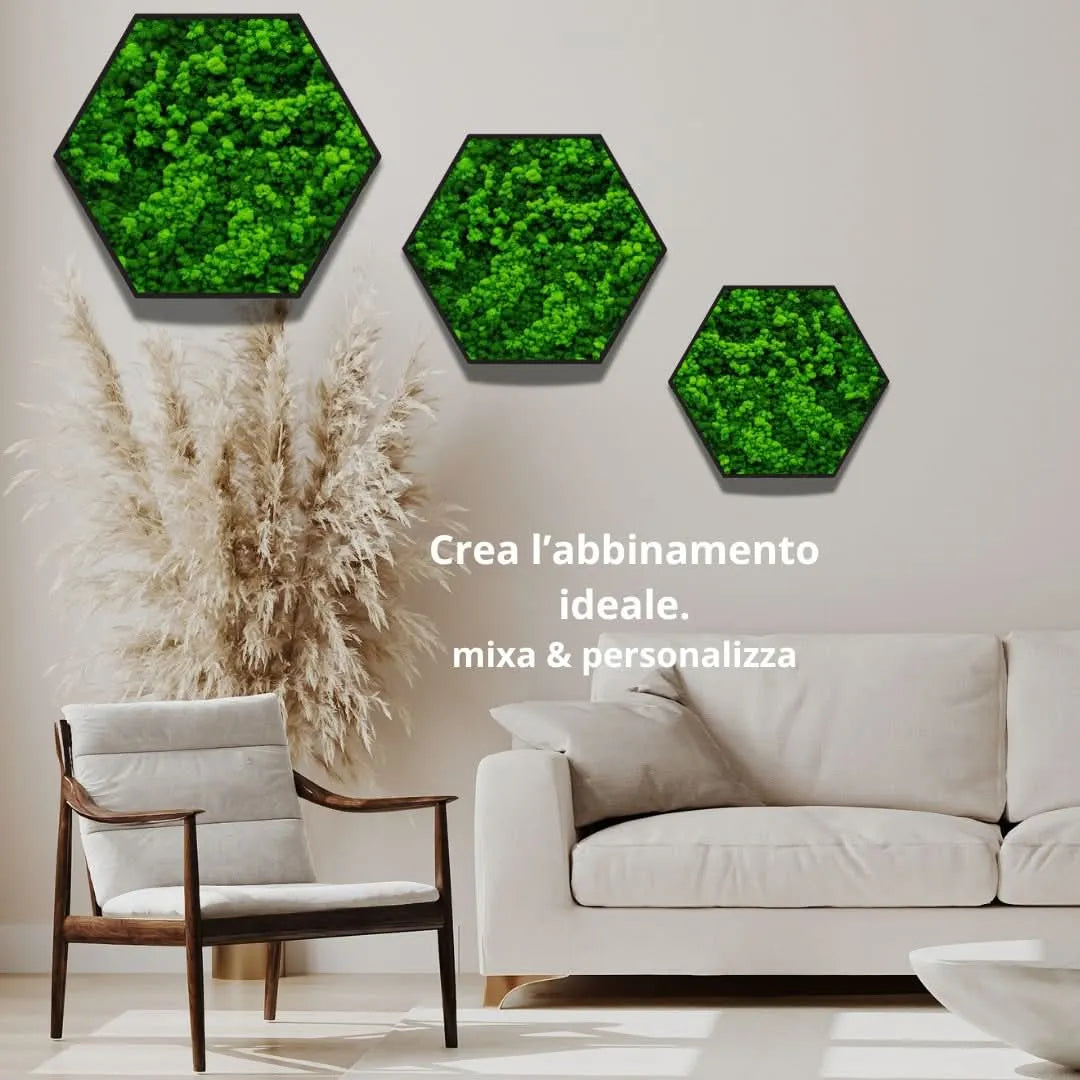 Quadro verde preservato Esagono Viridem