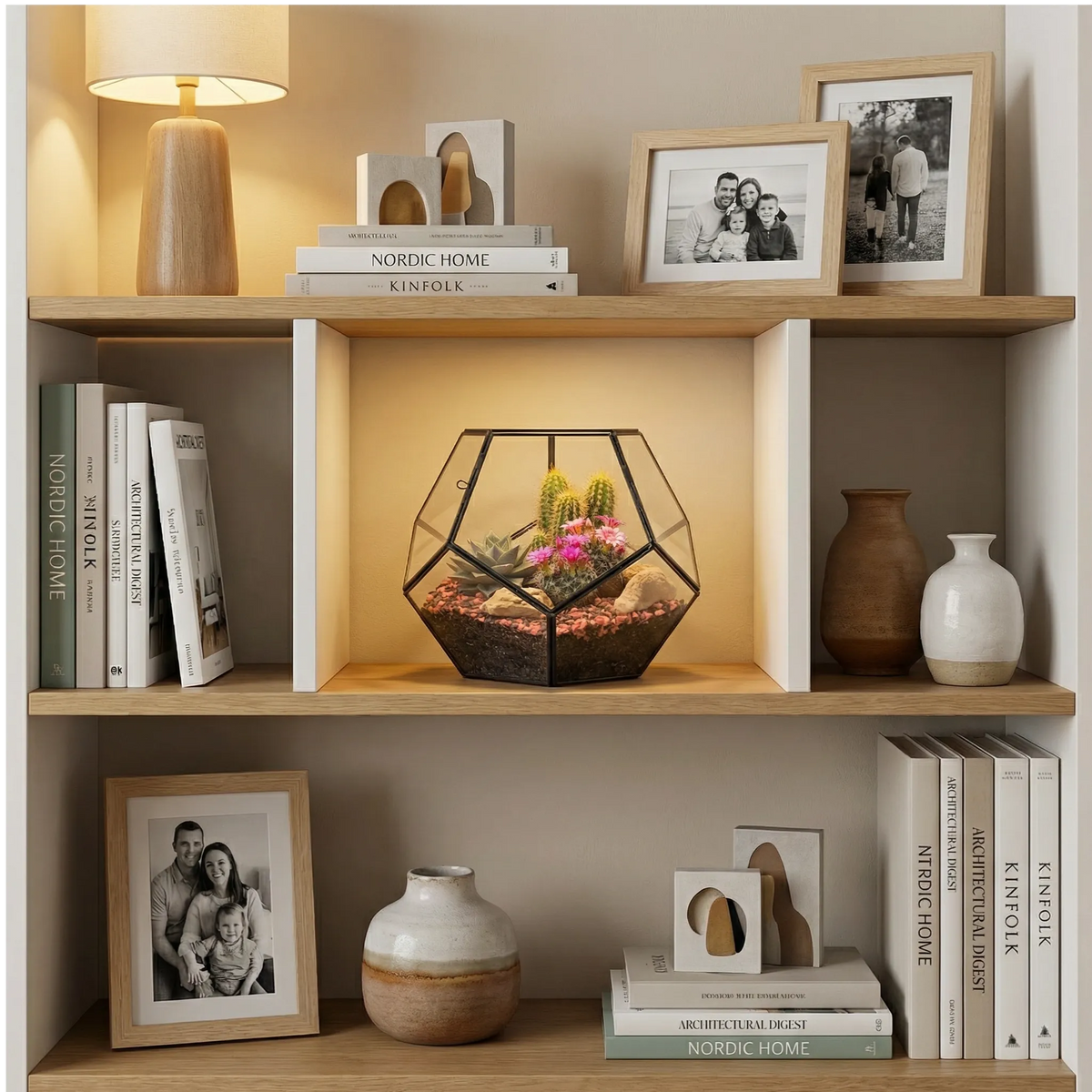Terrarium Geometrico con Piante Grasse