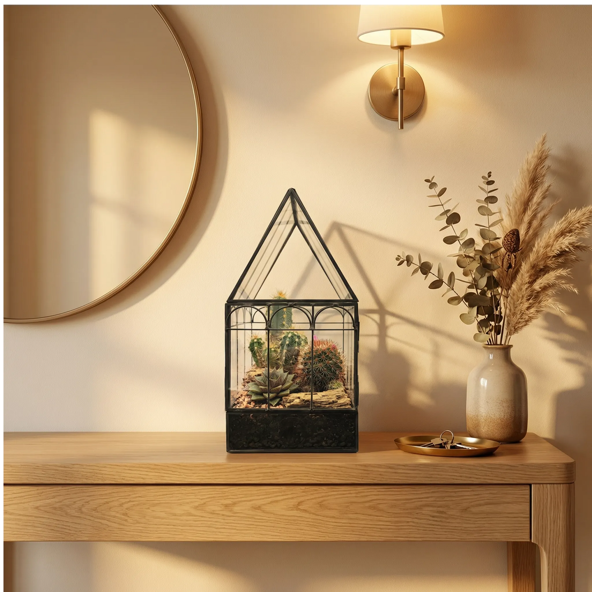Terrarium Mini Serra Romantica con Piante Grasse 063G
