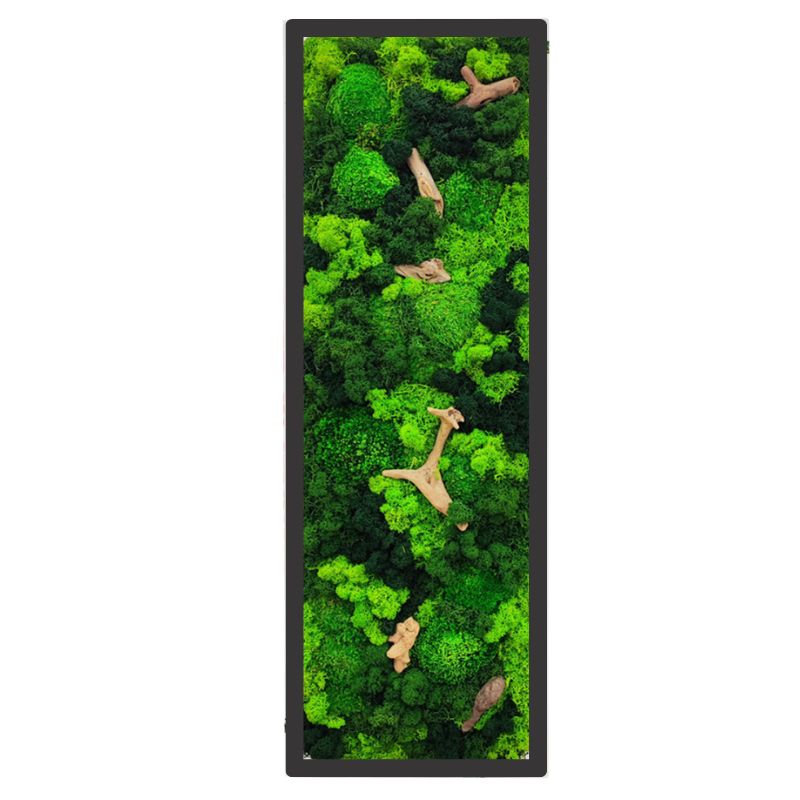 Quadro Rettangolare con Cornice Bianca o Nera e Inserti in Legno Naturale .